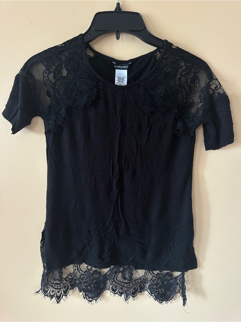 Marciano Black Lace Y2K Style Top | Size XL (Fits XS/S)